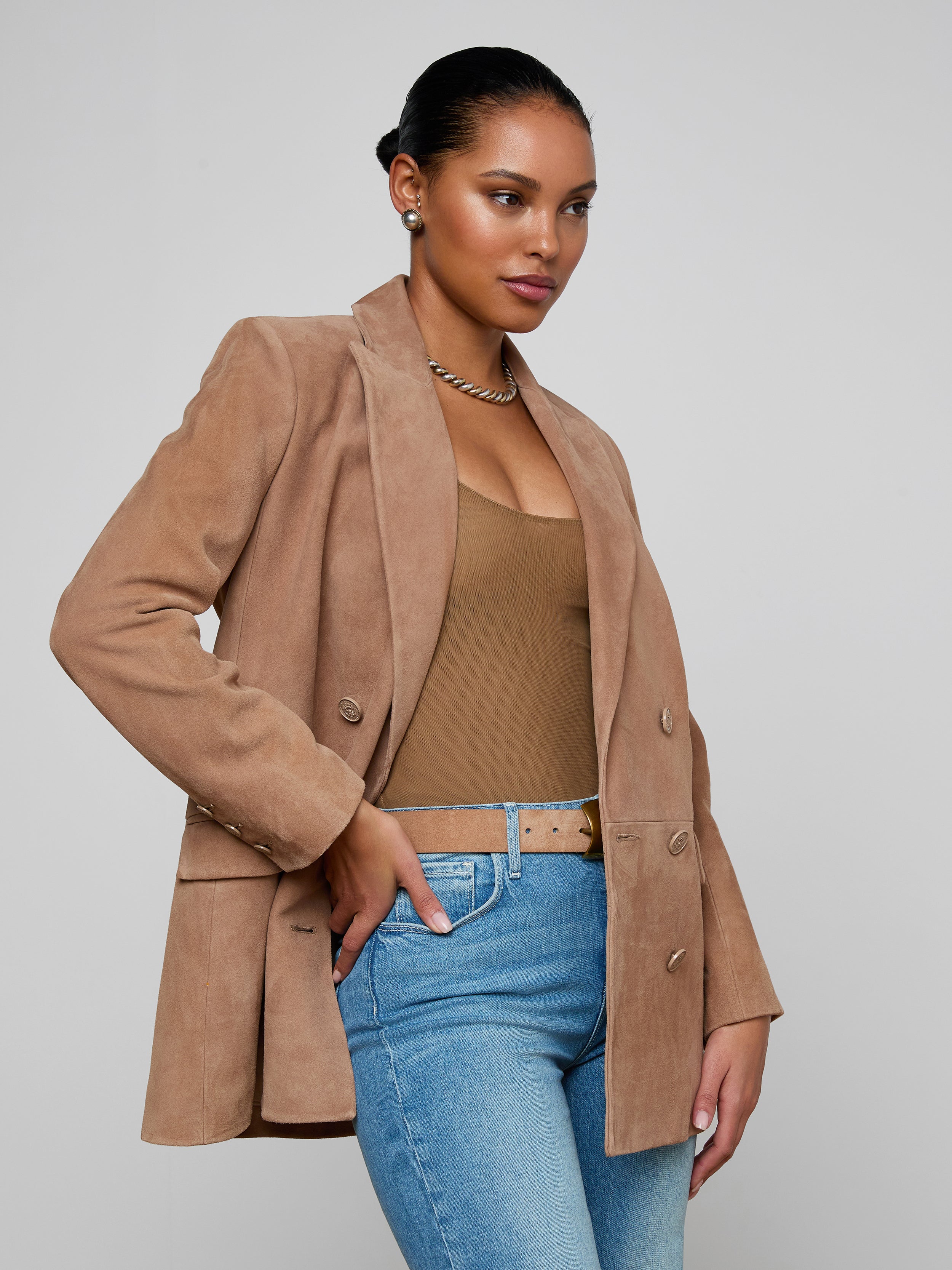 Aimee Oversized Suede Blazer - Image 3