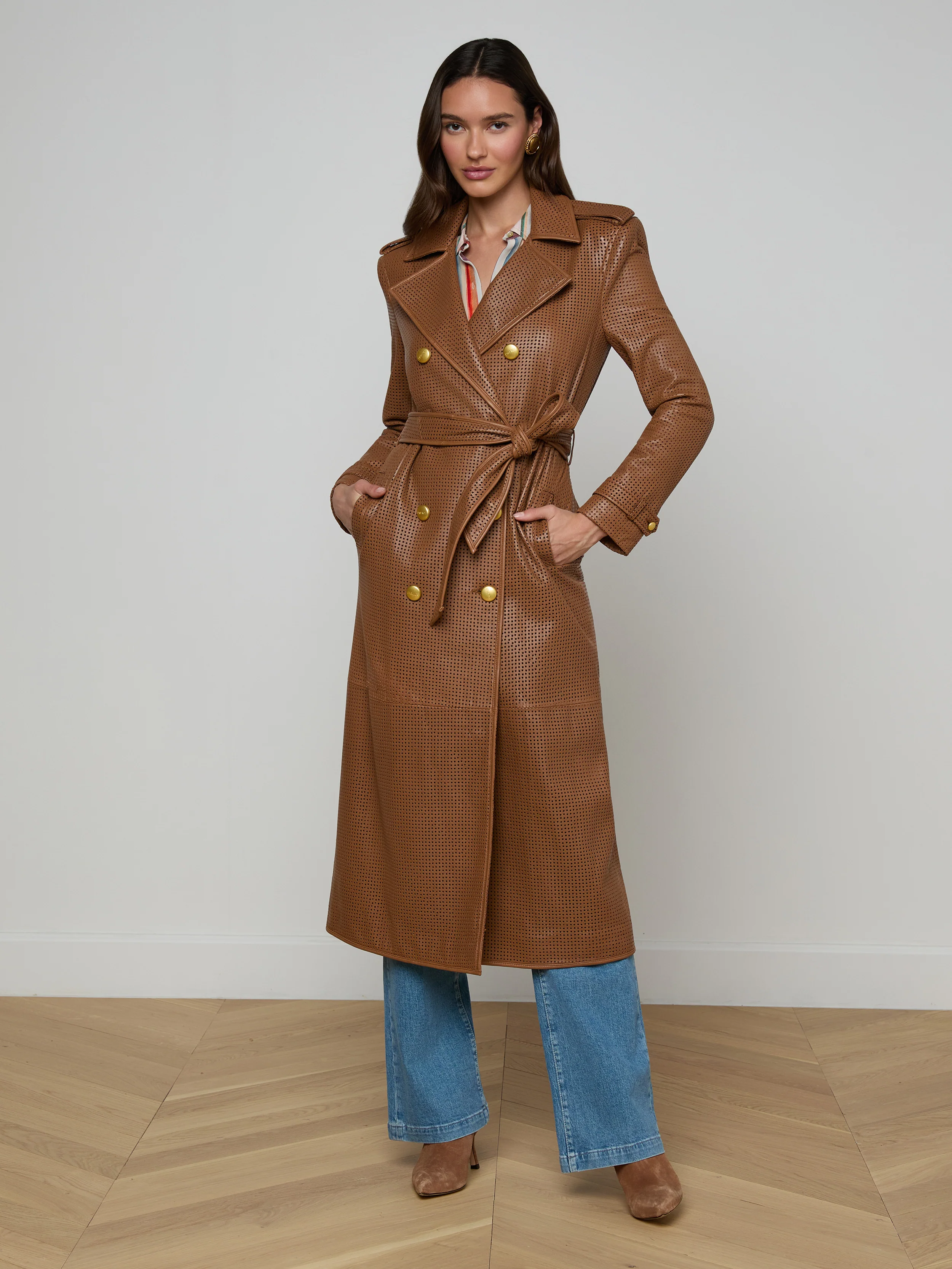 Baylee Leather Trench Coat - Image 3