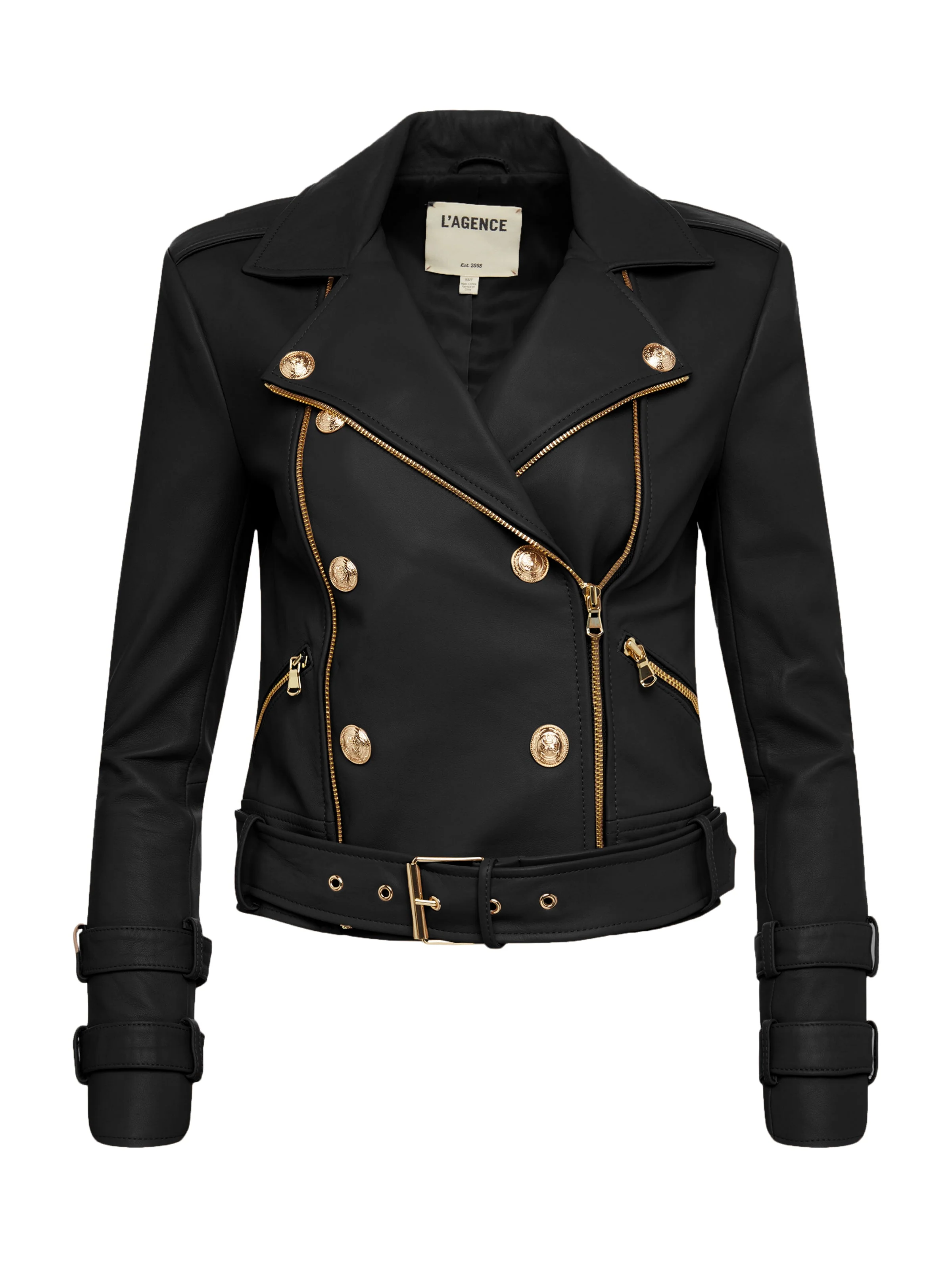 Billie Belted Leather Jacket - Image 5