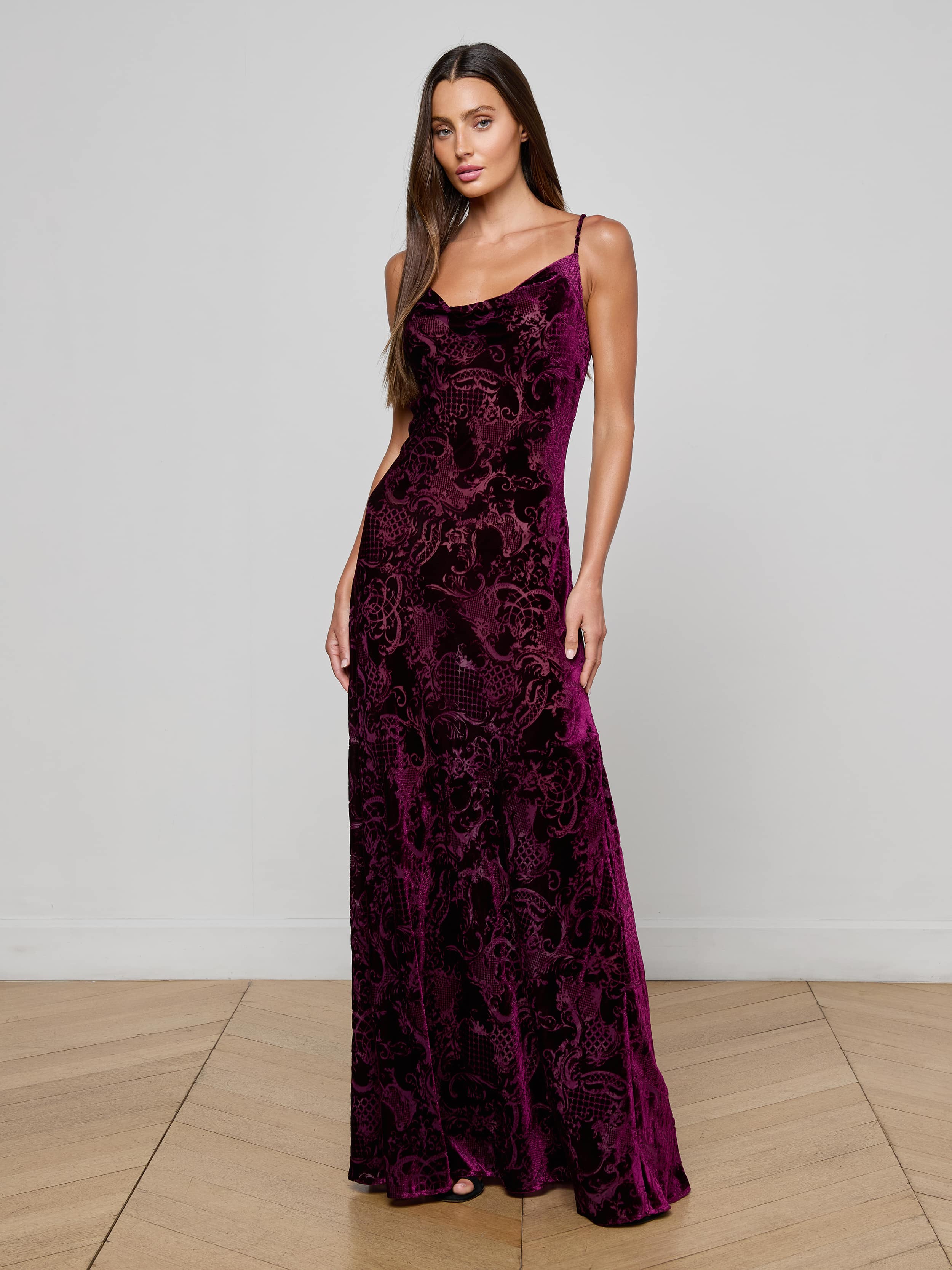 Christine Burnout Velvet Dress
