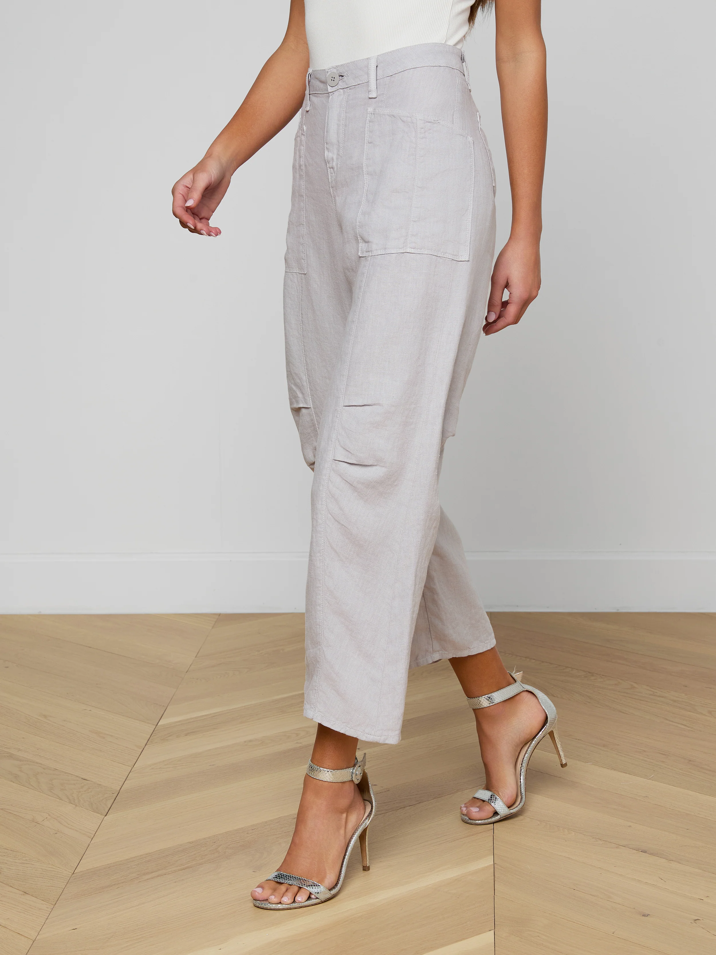 Cody Cropped Linen Pant - Image 4