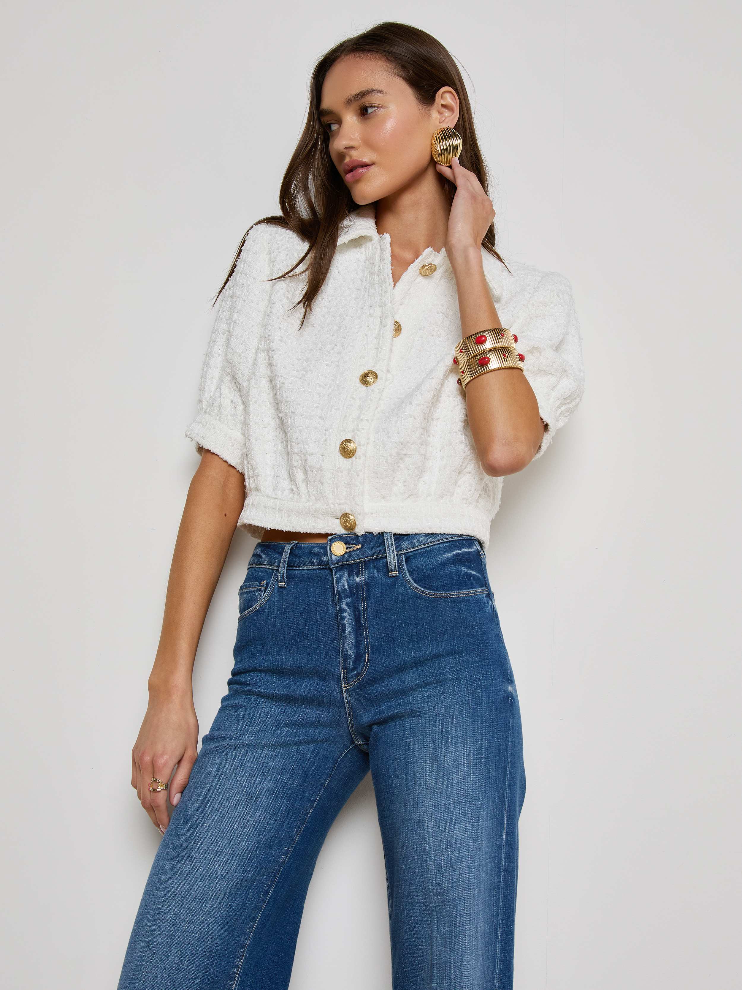 Cove Cropped Tweed Jacket - Image 4