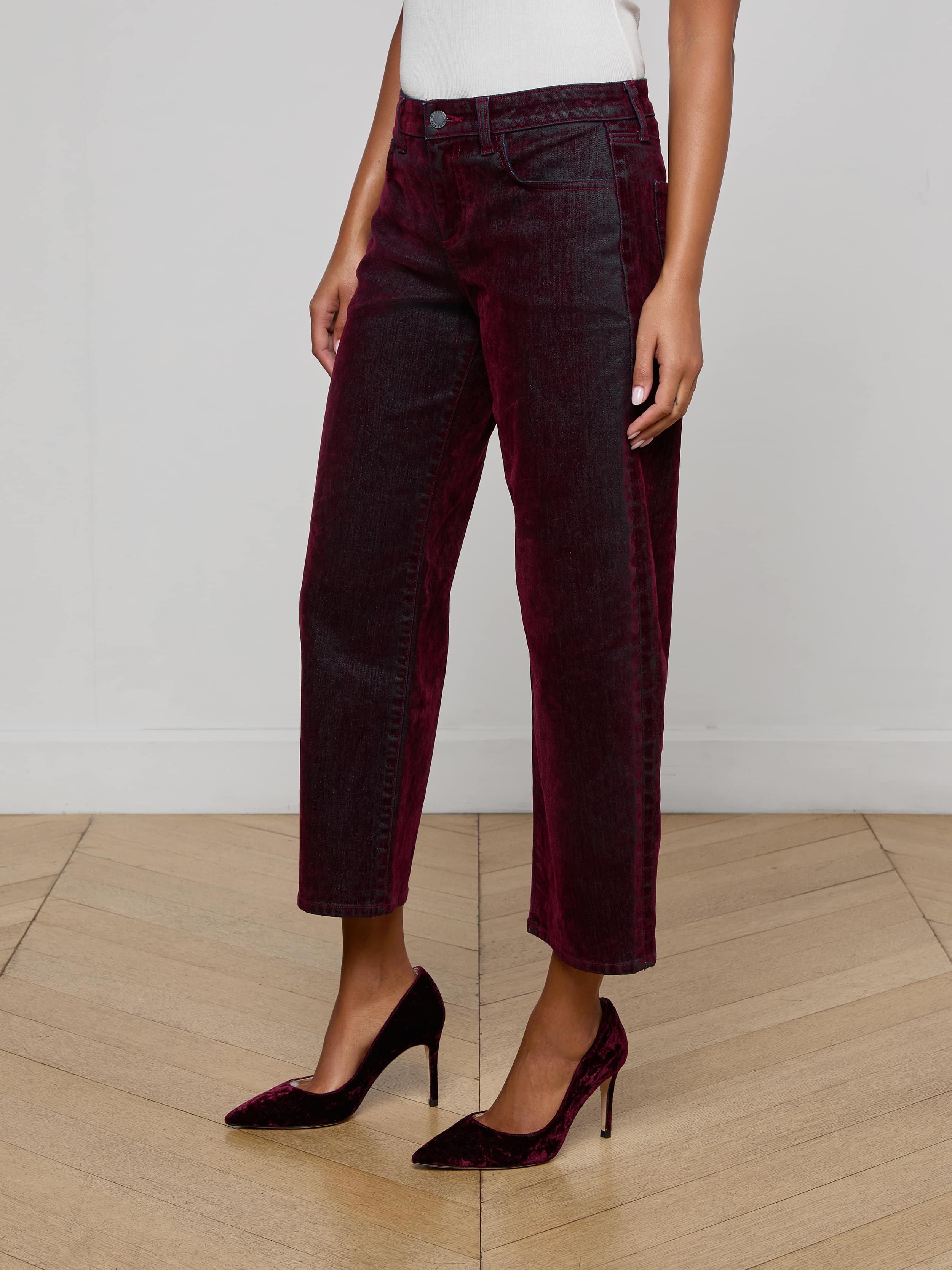 Dolores Flocked Bow-Leg Jean - Image 3