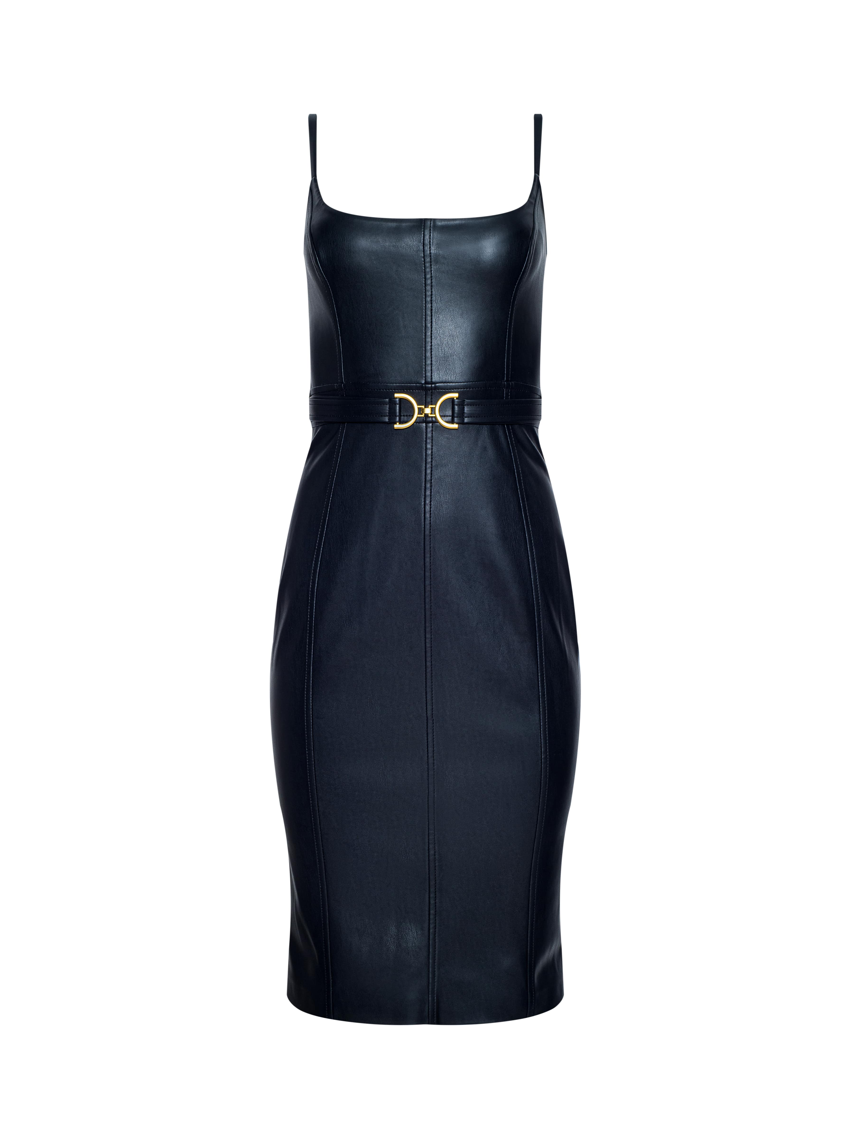 Halia Vegan Leather Dress - Image 5