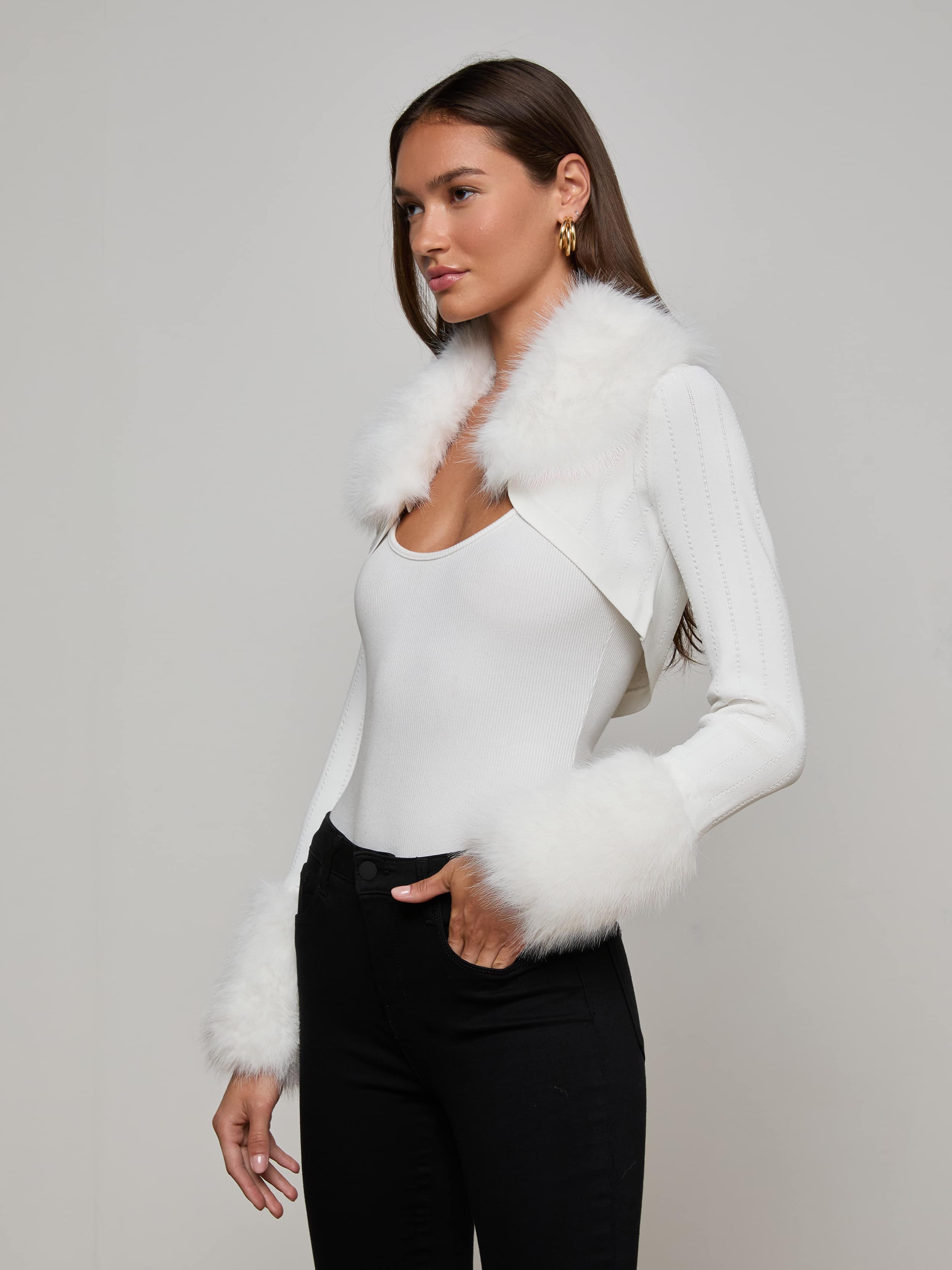 Haru Faux Fur Shrug - Image 2
