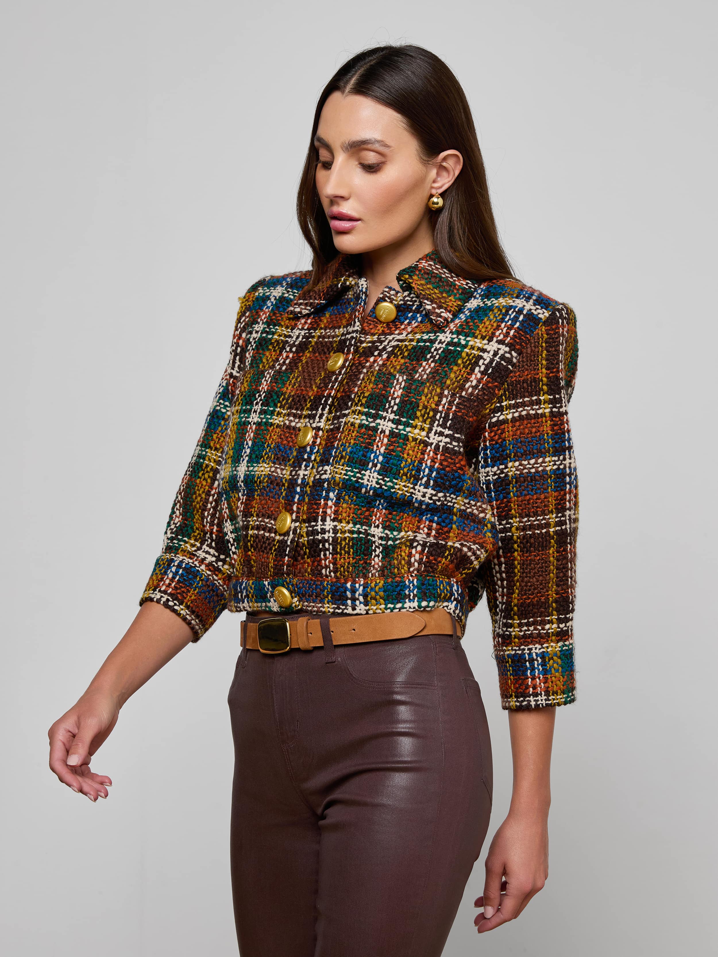 Jia Cropped Tweed Jacket - Image 2
