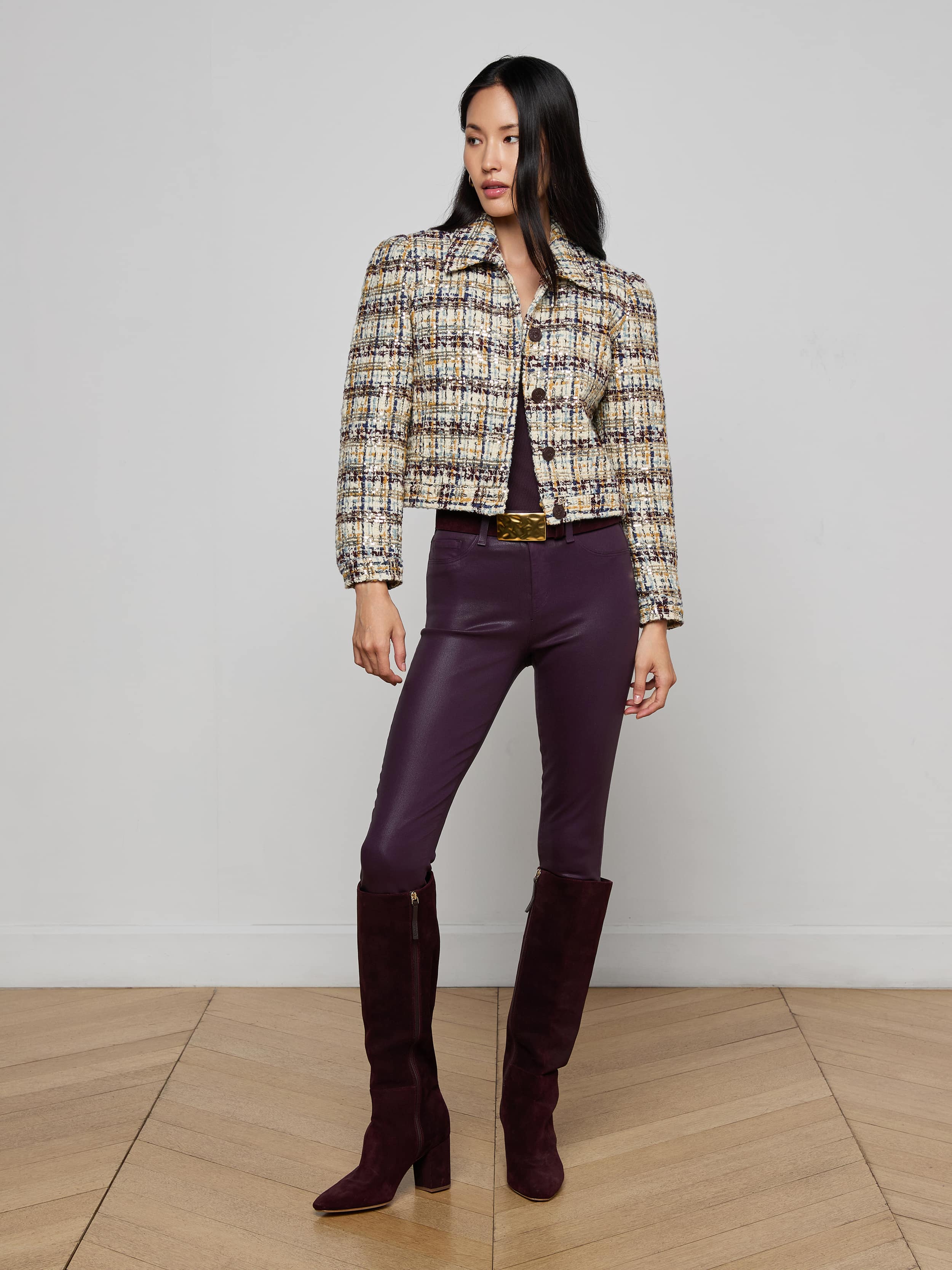 Kasey Sequined Tweed Jacket - Image 3