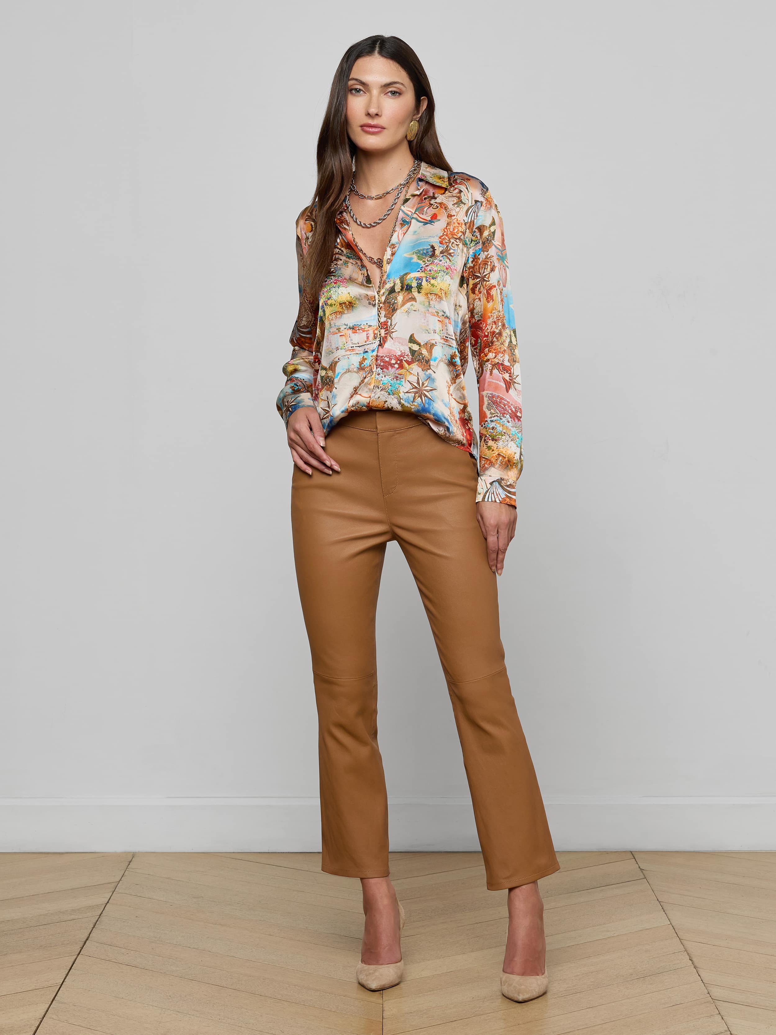 Ketra Leather Bootcut Trouser
