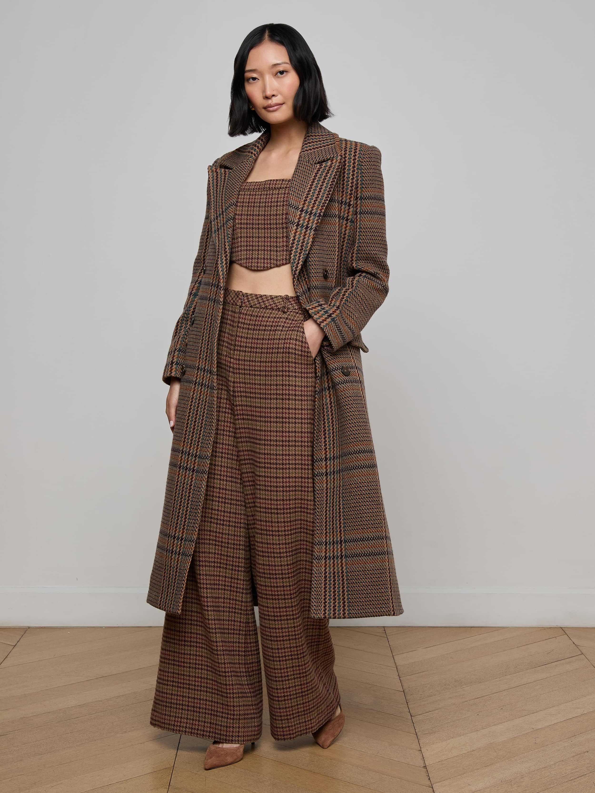 Kolina Plaid Long Coat - Image 2