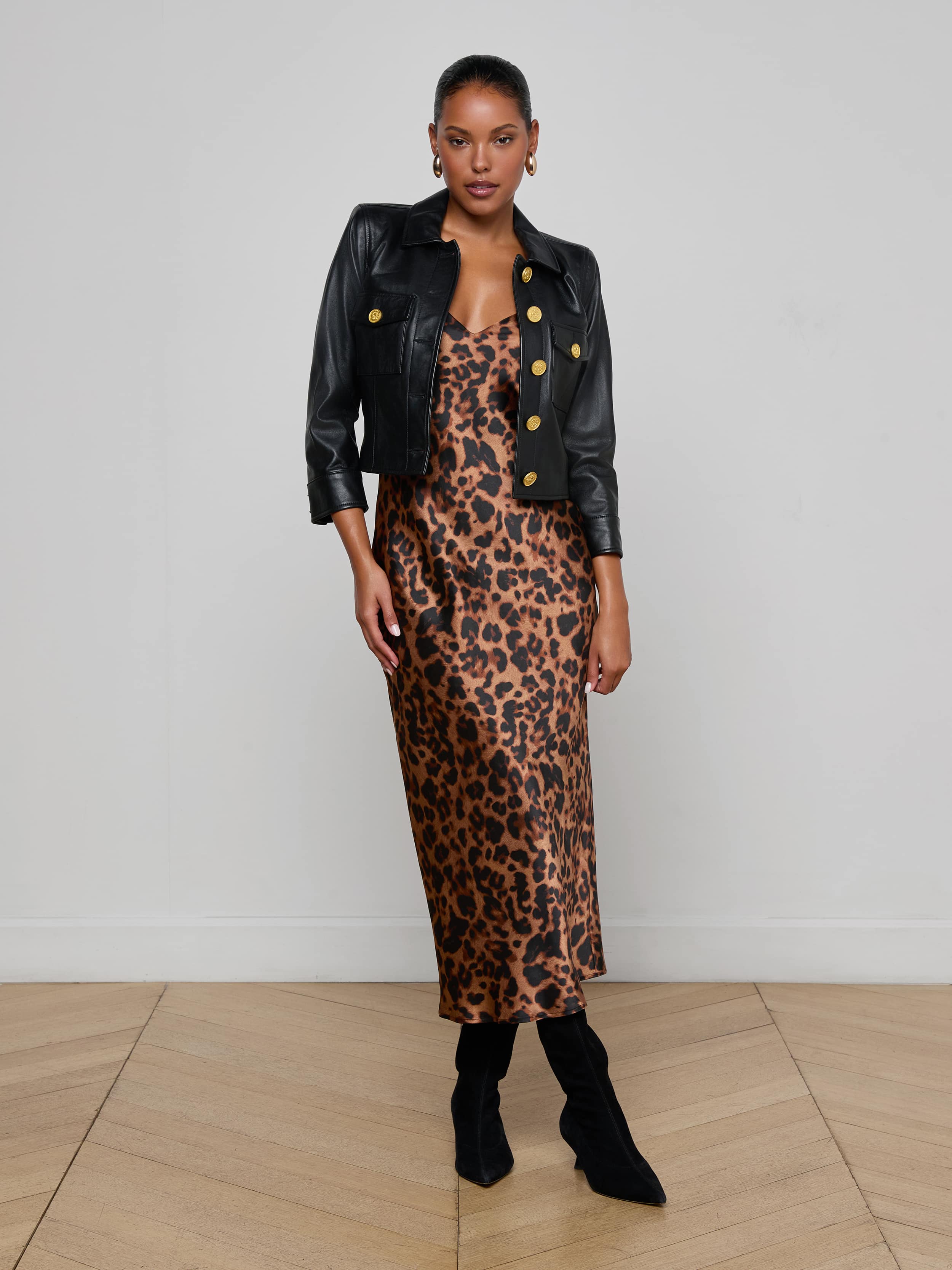 Kumi Cropped Leather Jacket - Image 4