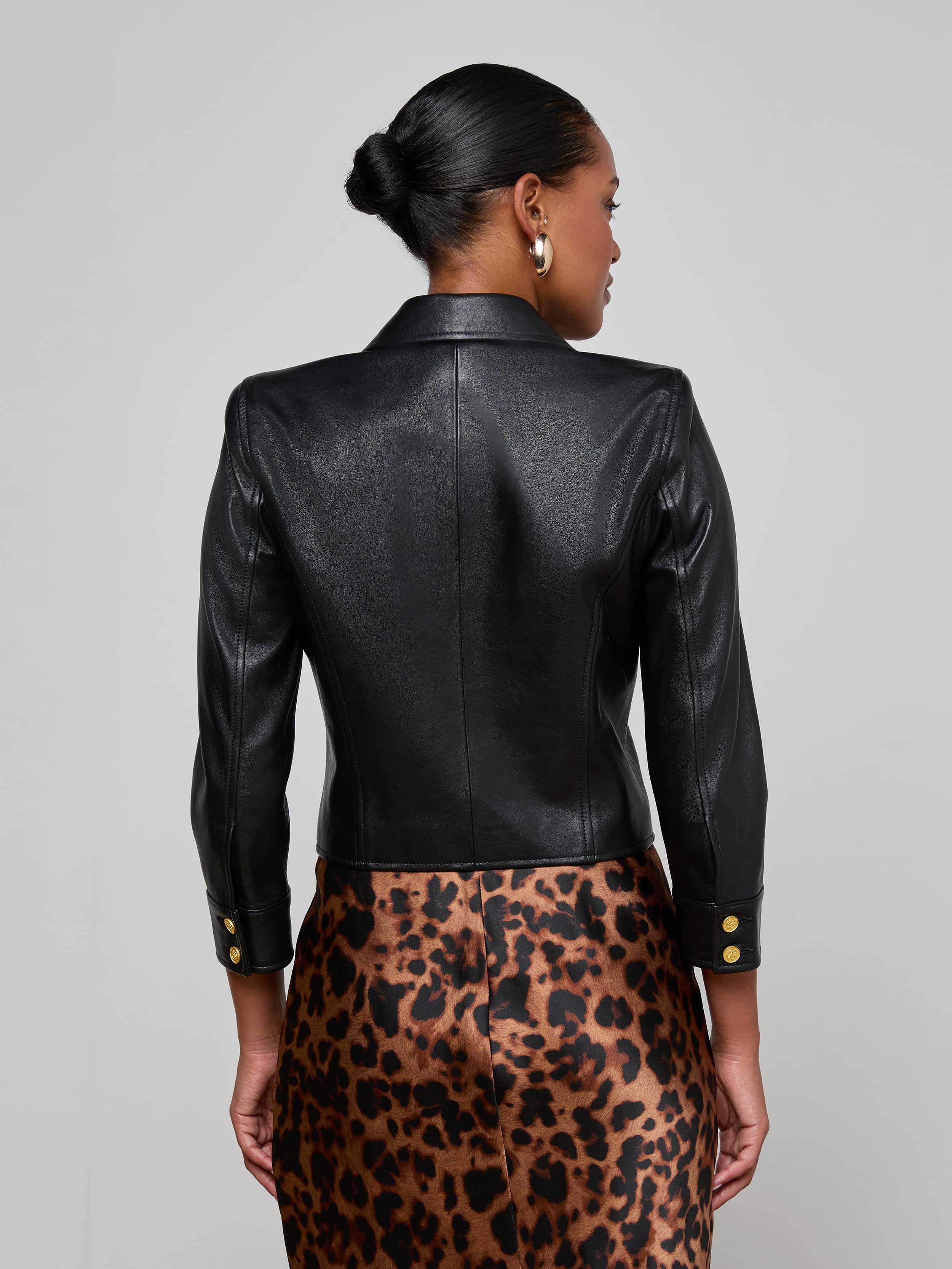 Kumi Cropped Leather Jacket - Image 5