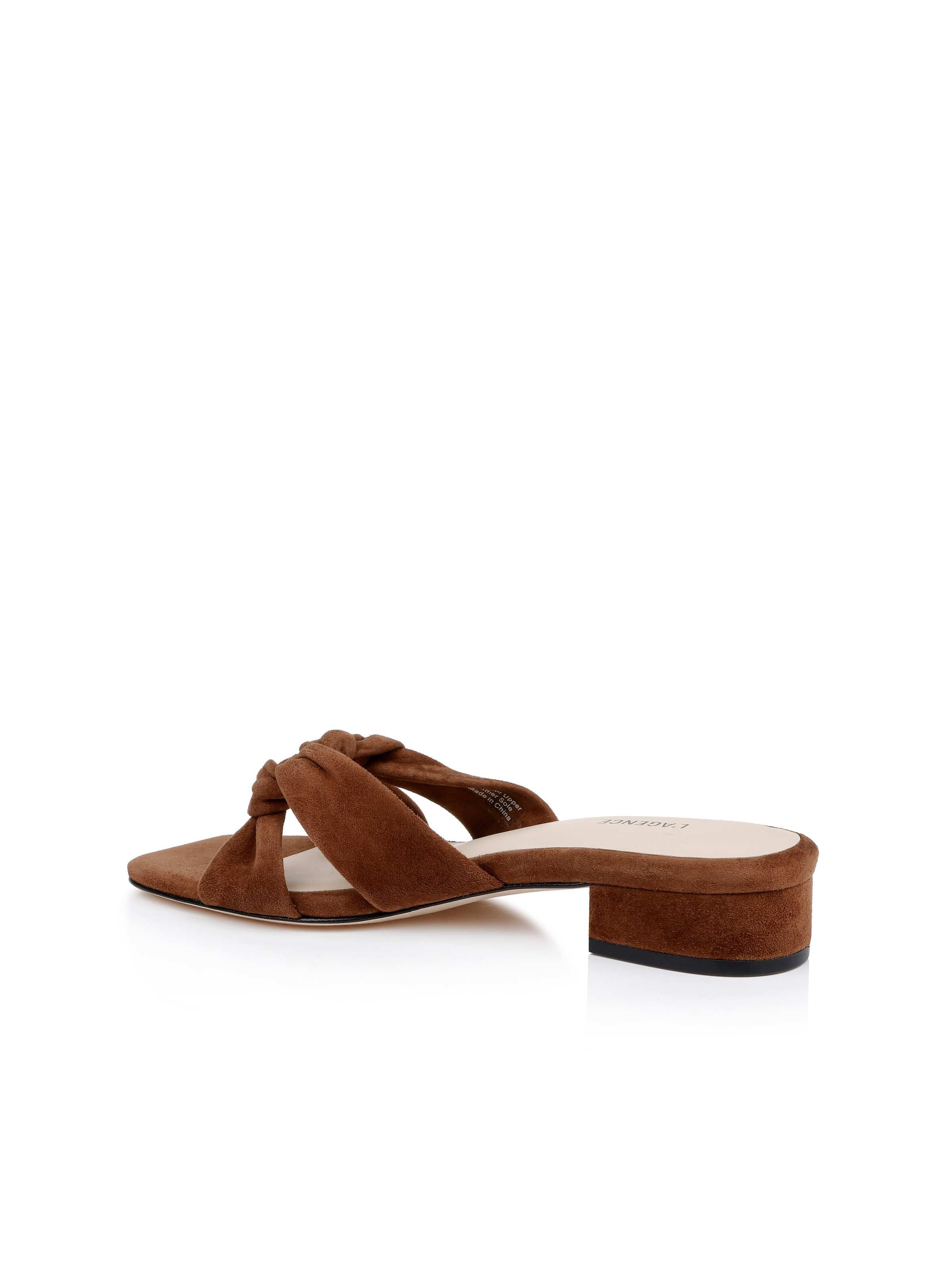 Lea Suede Knot Sandal - Image 3