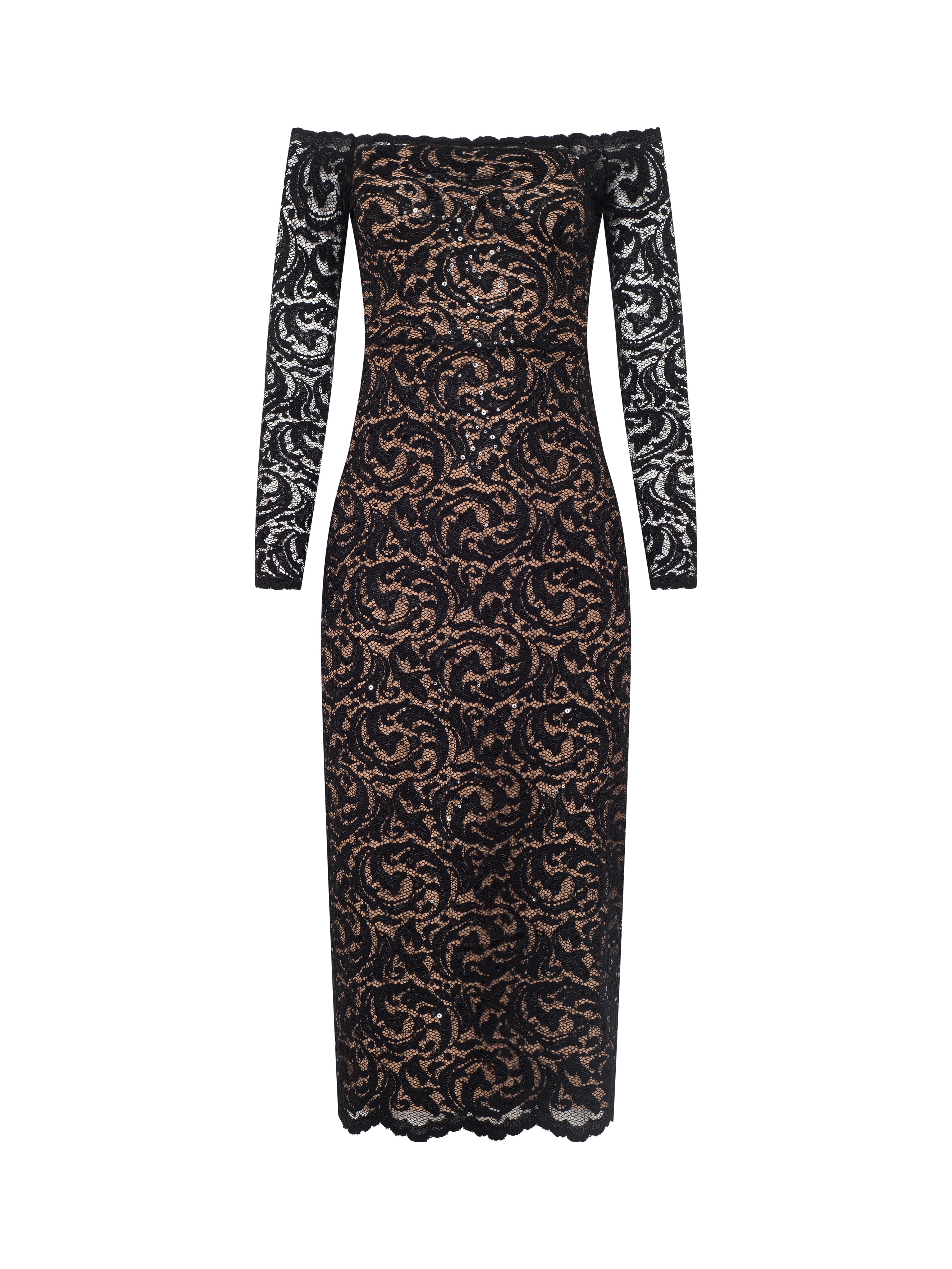 Lindsay Sequined Lace Dress - Image 7