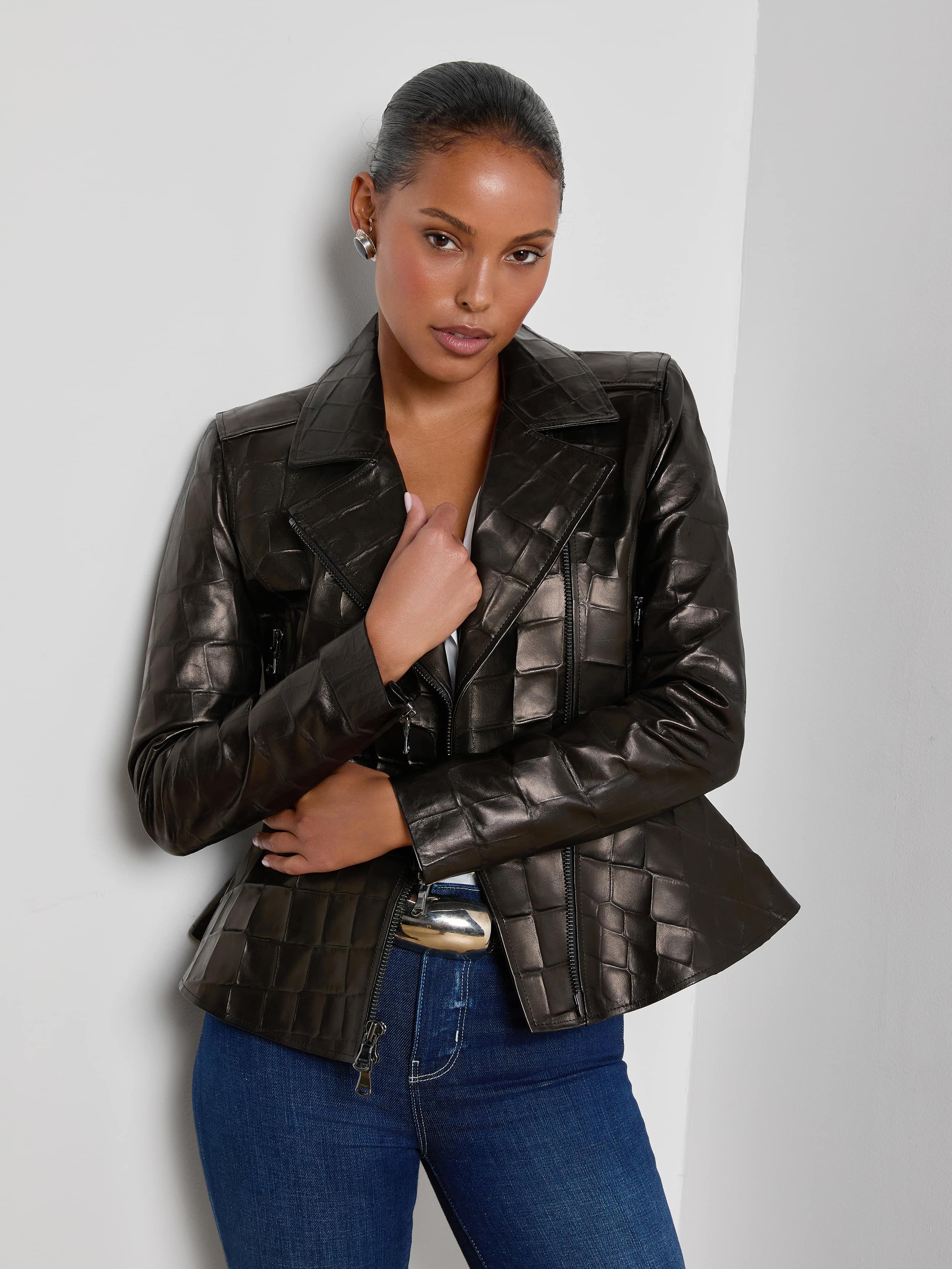 Lyric Leather Peplum Jacket - Image 5