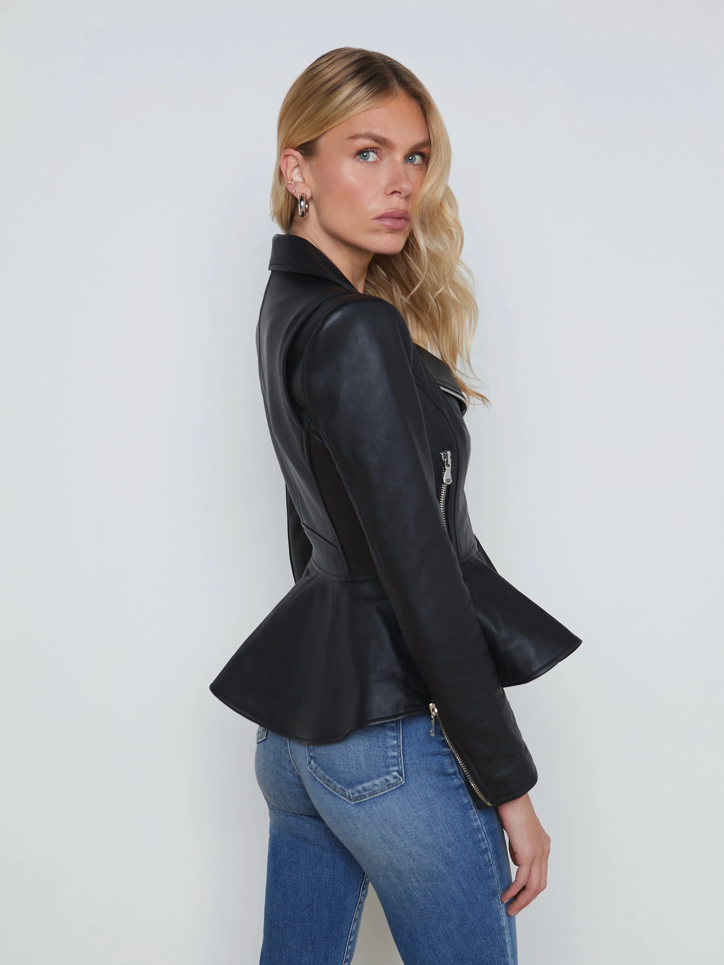 Lyric Leather Peplum Jacket - Image 2