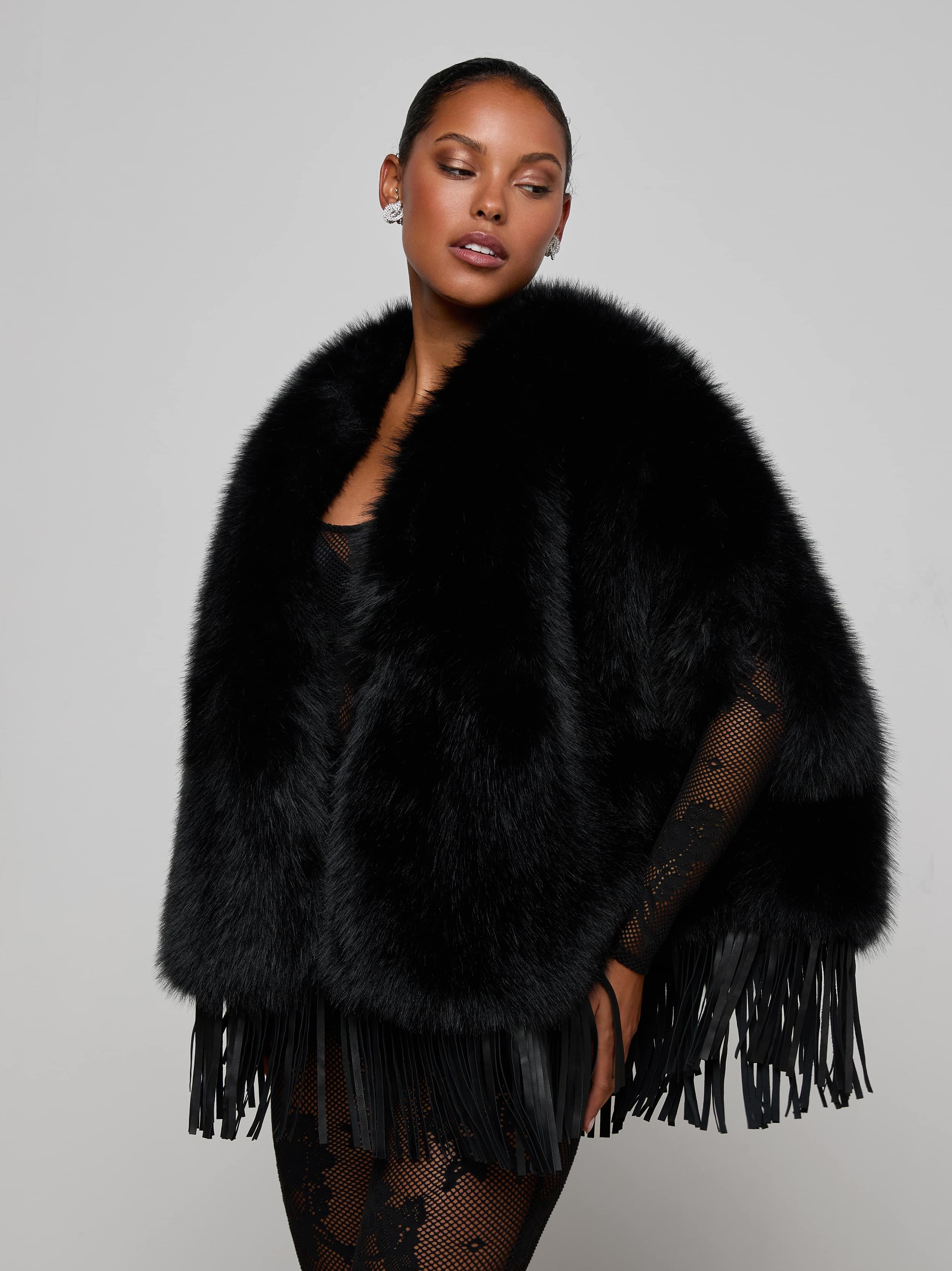 Nathalia Faux Fur Cape - Image 3