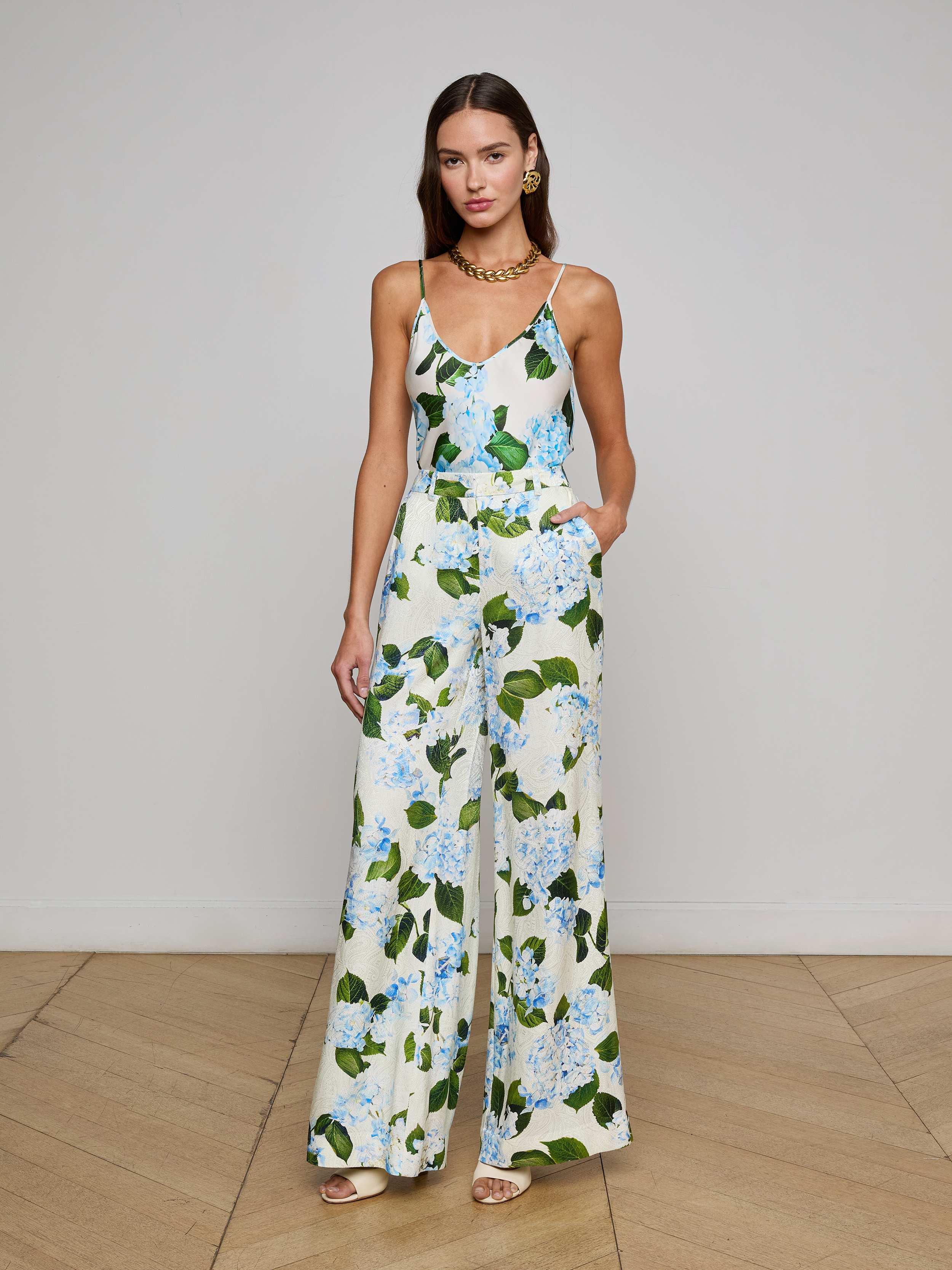 Pilar Satin Wide-Leg Pant