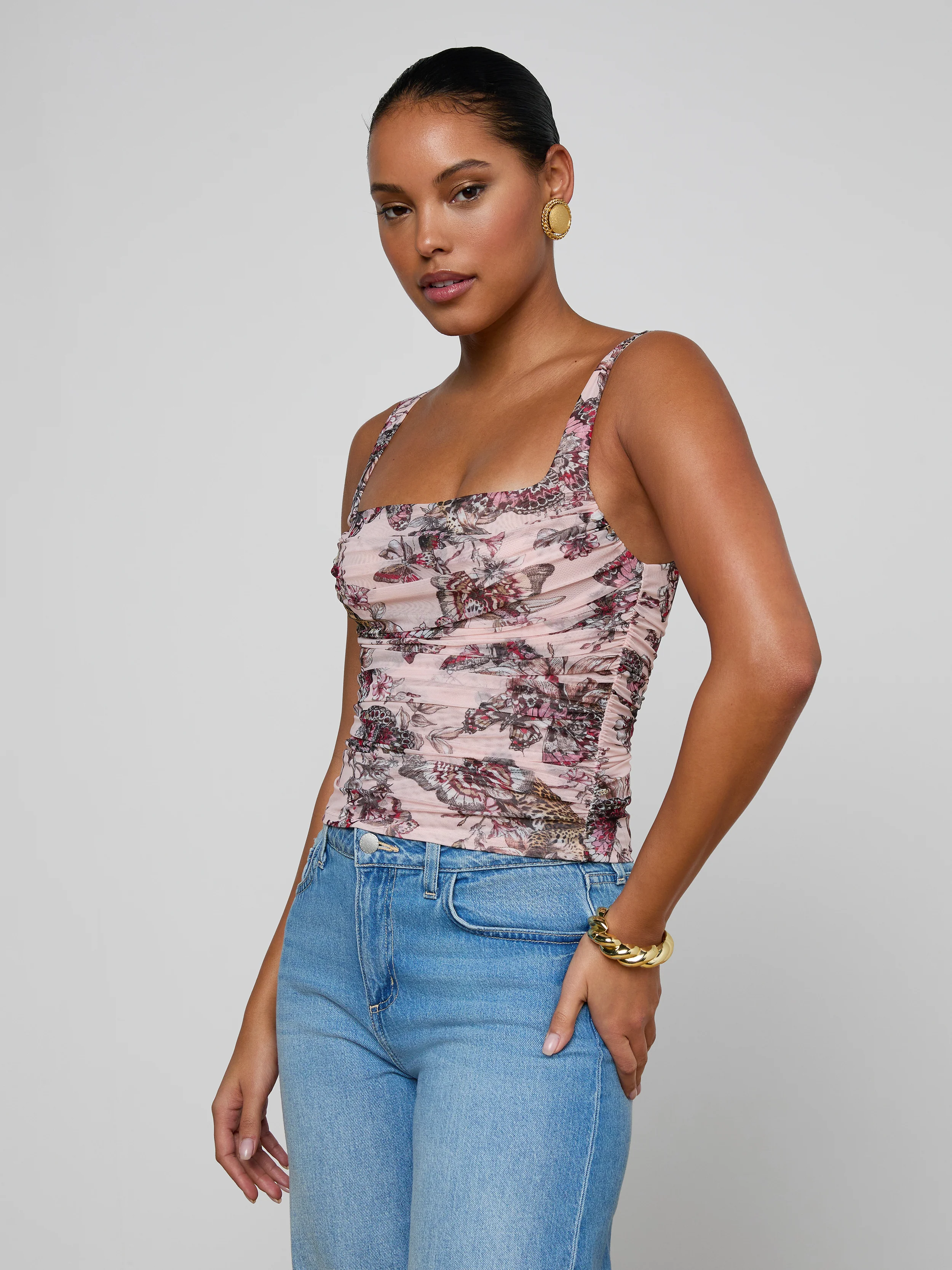 Rasha Shirred Mesh Tank - Image 2
