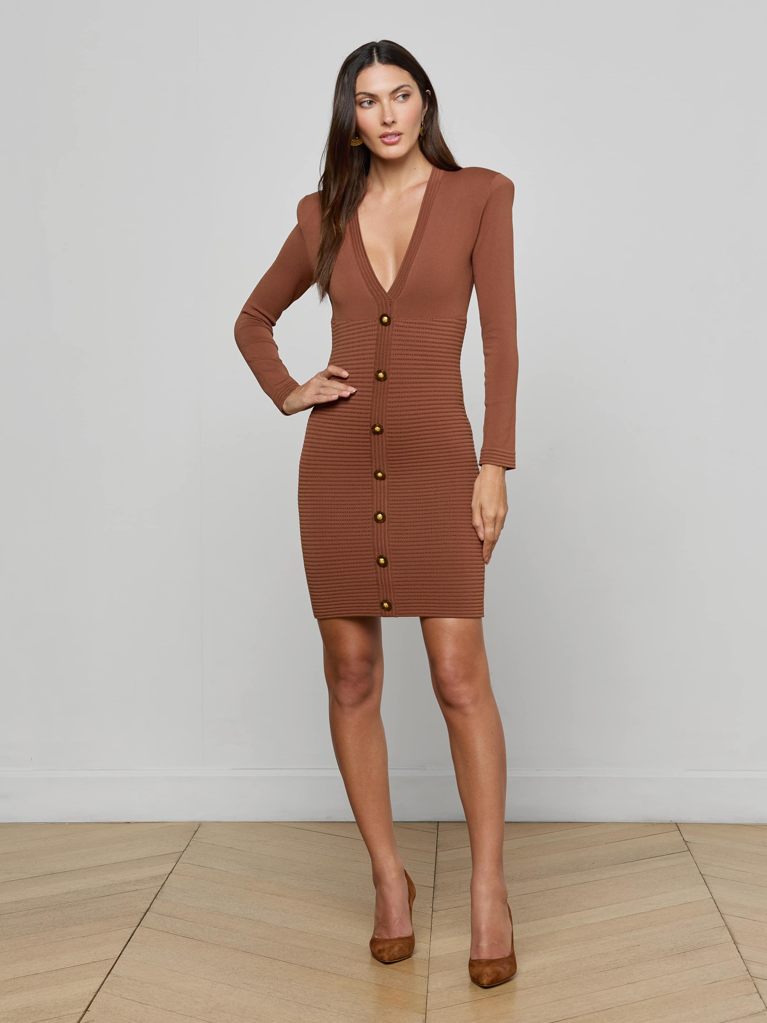 Taru Button-Front Mini Dress