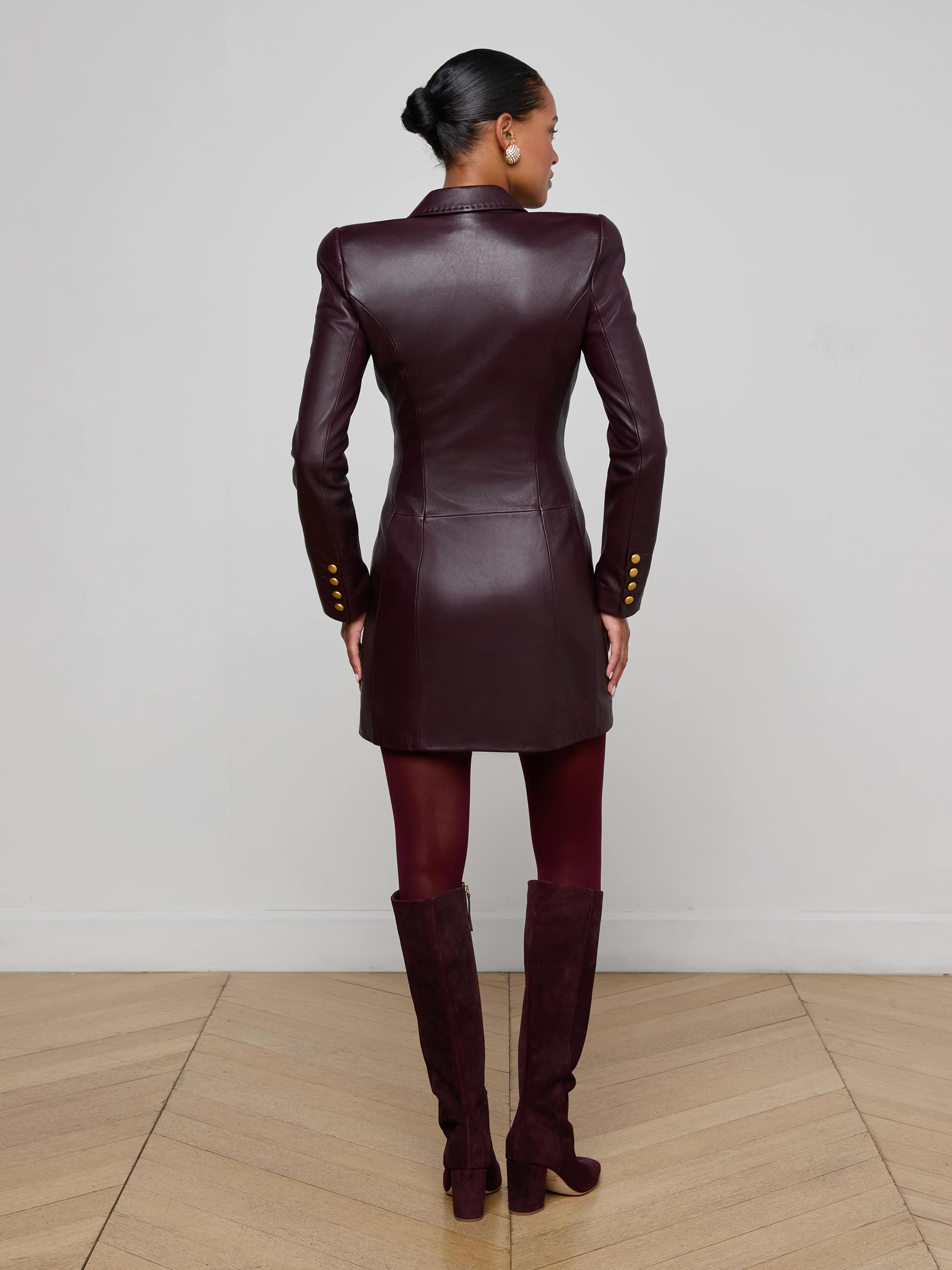Tora Leather Blazer Dress - Image 4