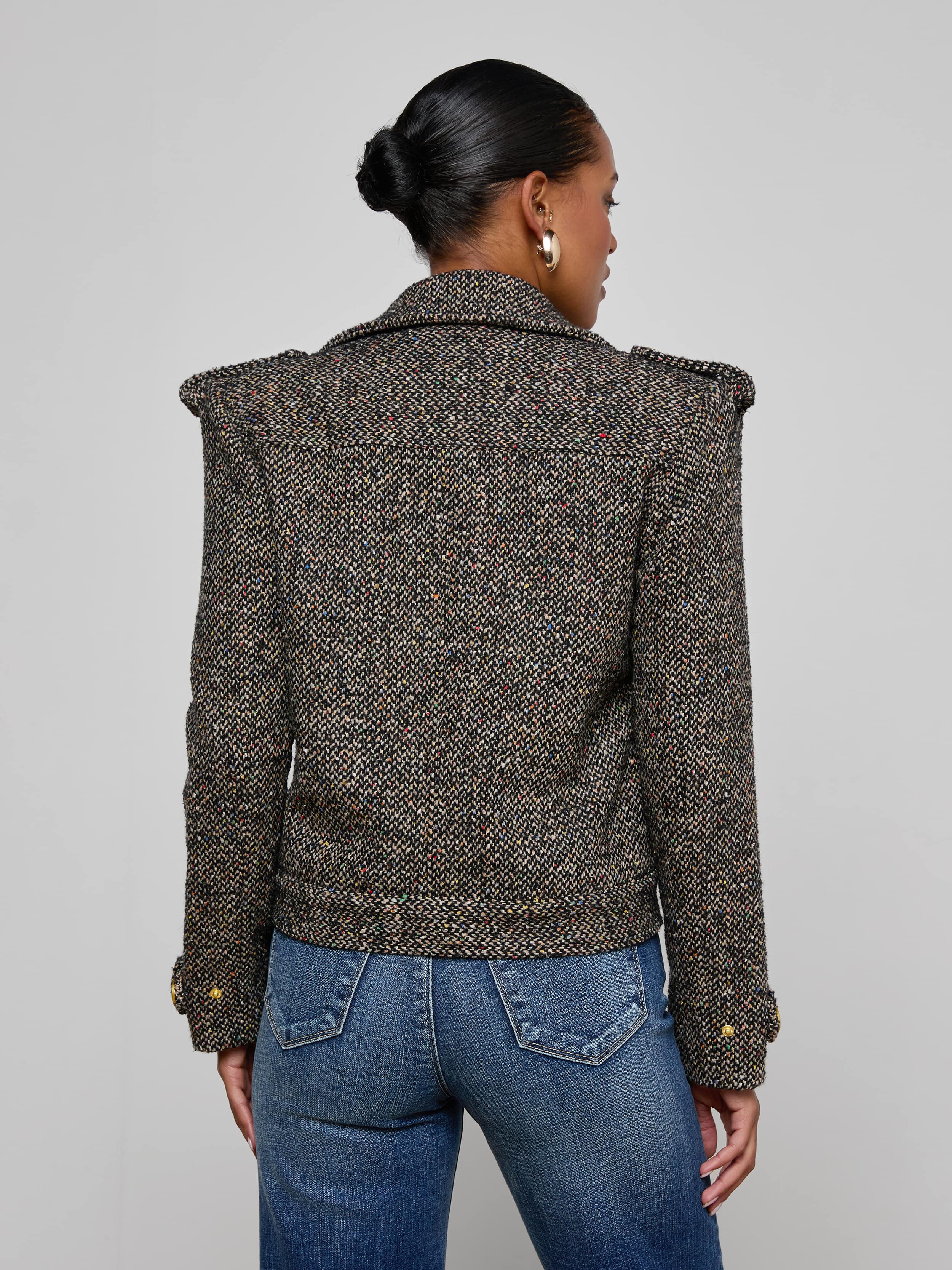 Xoey Cropped Tweed Trench - Image 4